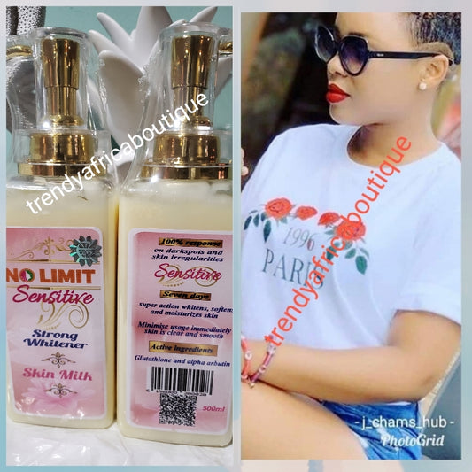 X 1 BOTTLE!! NO LIMIT Strong whitening  body lotion for sensitive skin. 100% satisfaction.  7 days response. Soften, moisturize and whiten. 500mlx1