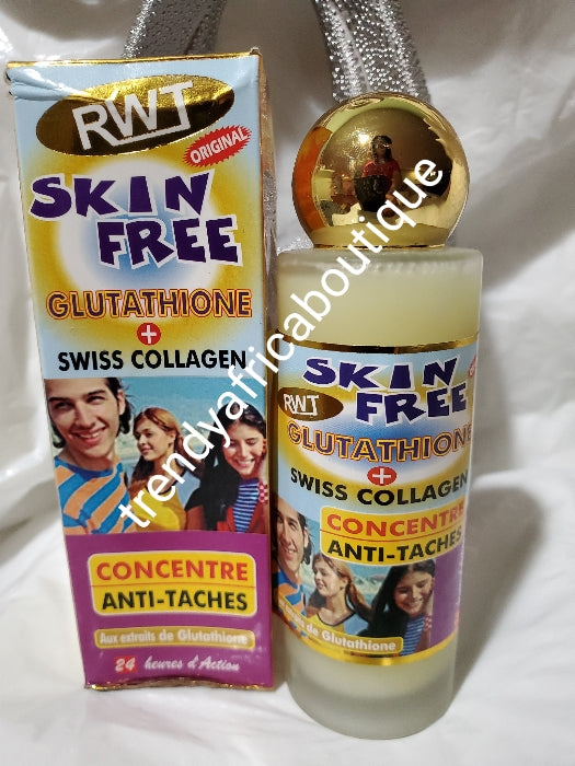 Original RWT Skin free Concentre serum with glutathione + swiss collagen, vit. E glycol extracts 70ml x 1. Mix into body lotion or cream.