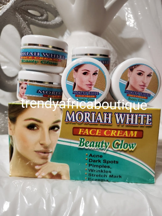 Moriah white face cream beauty glow. 30g jar small but mighty in clearing  acne, pimples & dark spots. 30g x 2 jar sale