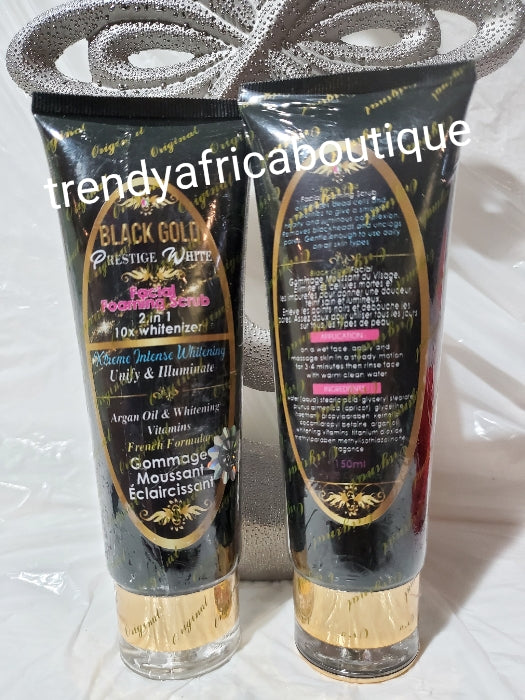 Black Gold prestige white facial forming treatment scrub 2in1 10x whitenizer 150mlx1 argan oil and whitening vitamins. For black spots /acnes