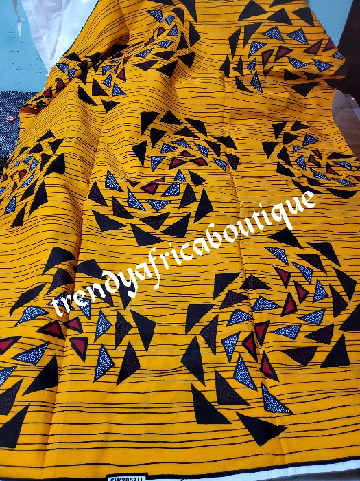 New arrival veritable hitarget wax print. 100% cotton African Ankara Sold per 6yds. Yellow holland print.