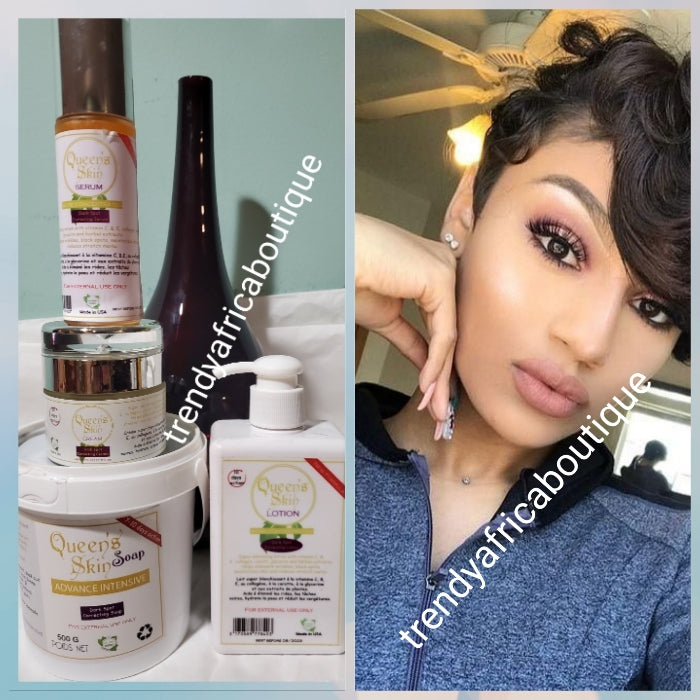 Queens skin concentrated whitening repair body lotion, serum,& face cream. Repair stretch marks, and other skin blemises, whiten flawlessly without any side effects