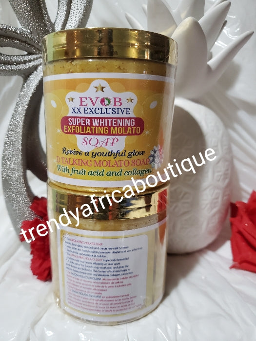 Evob XX Exclusive super whitening & exfoliating molato soap. 500gx1 jar