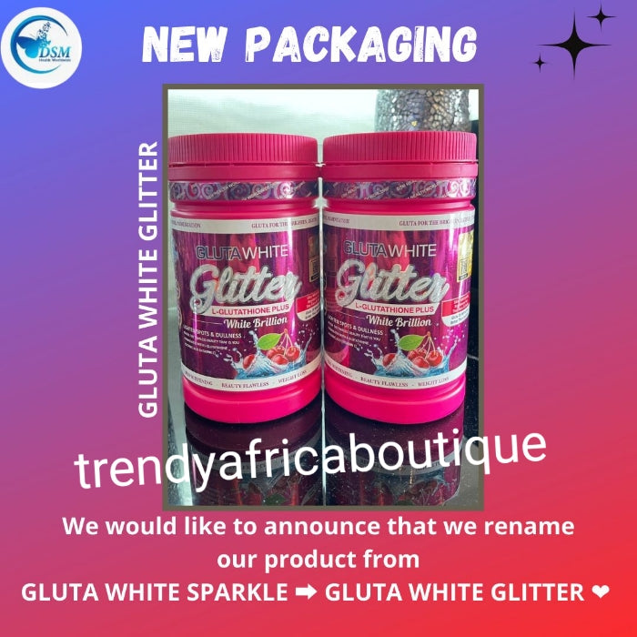 X 1 jar Gluta white Glitter (sparkle) with L-Glutathion Plus. Best whitening and anti aging supplements. 800gm x 1 jar. Phyto collagen DSM