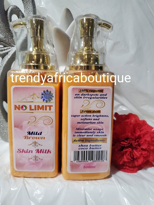 No limit mild Brown skin brightening, softening and moisturizing body lotion for all skin type. 500mlx1