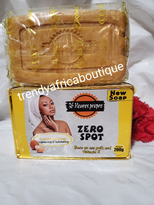 2 in 1 zero tache,spots, 36 heures propre, ecclaircissant intense serum/oil. & exfoliating soap. Original in 60ml bottle x 1 bottle sale. Formulated with egg yolk and vitamin E. Mix into your lotion
