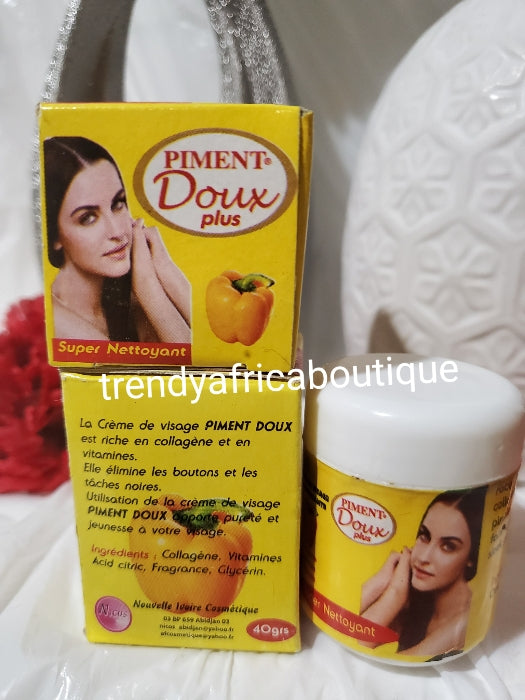 Piment Doux plus whitening cleansing face cream. Rich in collagen and vitamins 30gx1