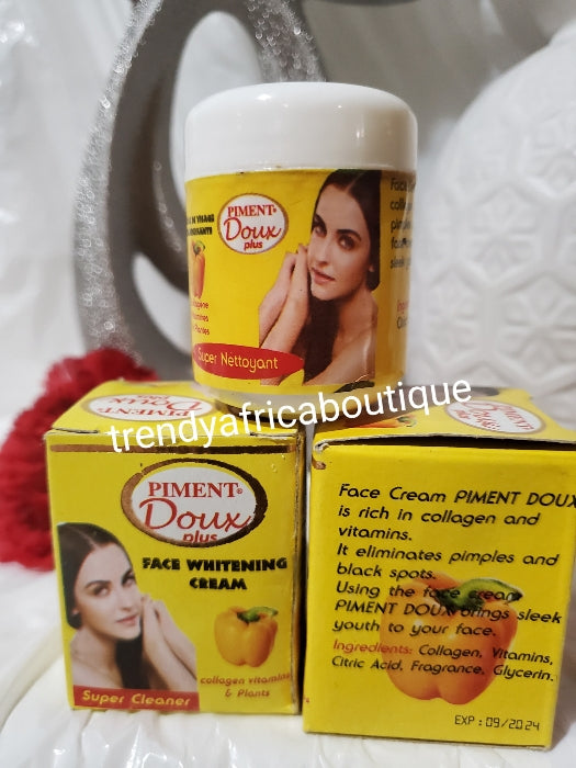 Piment Doux plus whitening cleansing face cream. Rich in collagen and vitamins 30gx1