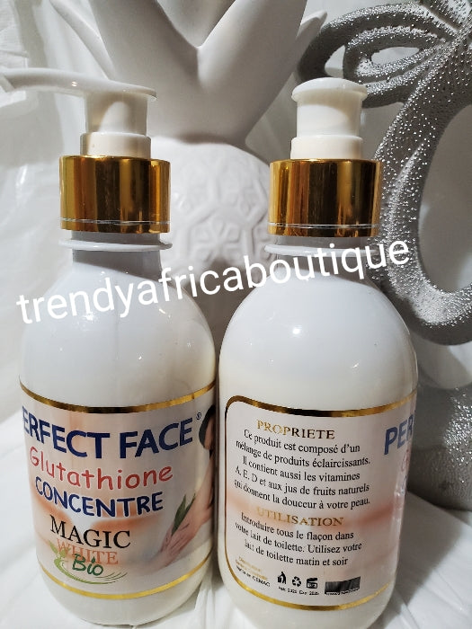 Authentic/Original PERFECT FACE glutathion concentre body lotion 250ml,  face cream fast action 60gx1 and perfect face glutathion concentre oil 60mlx1