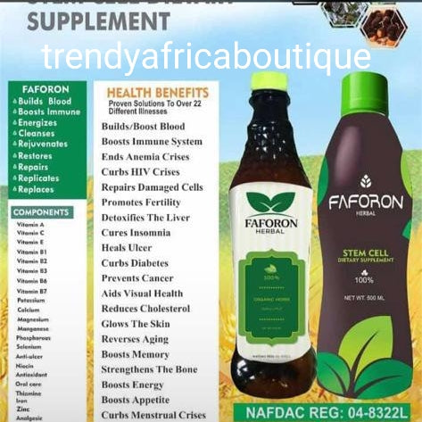 BACK IN STOCK: FAFORON  herbal STEM CELL Dietary supplements.  Boost and strengthen the immune system. 540mlx1 bottle sale introductory price!!!