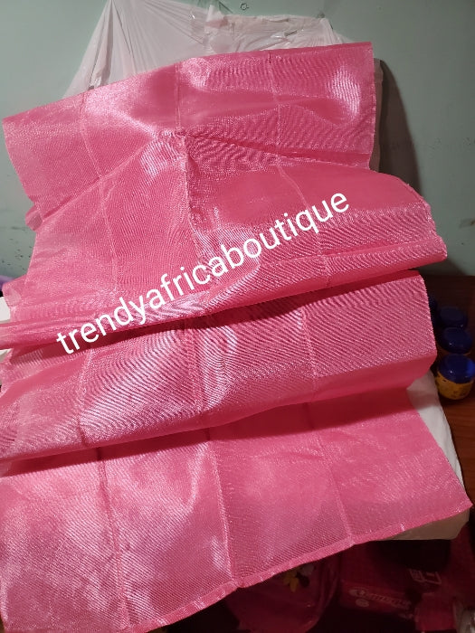 Ready to ship: Sweet baby pink crowtex Aso-oke. Top quality woven from motherland. Extra wide & longer  lenght for bigger gele.