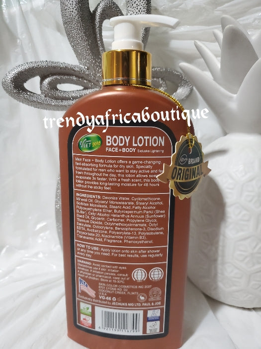 BACK IN STOCK 2 in 1 Veet Gold Men Lightening & glowing body corrector shower gel1000ml & body lotion face and body exclusive Lightening