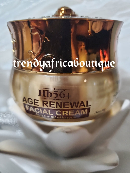 Another banga set Hb56 paris Age renewal premium body milk. Nourishes & enhance the skin. Plus facial cream for all skin type.  7 days Action with vit.C, Goji oil, hyaluronic acid & final white gold soap