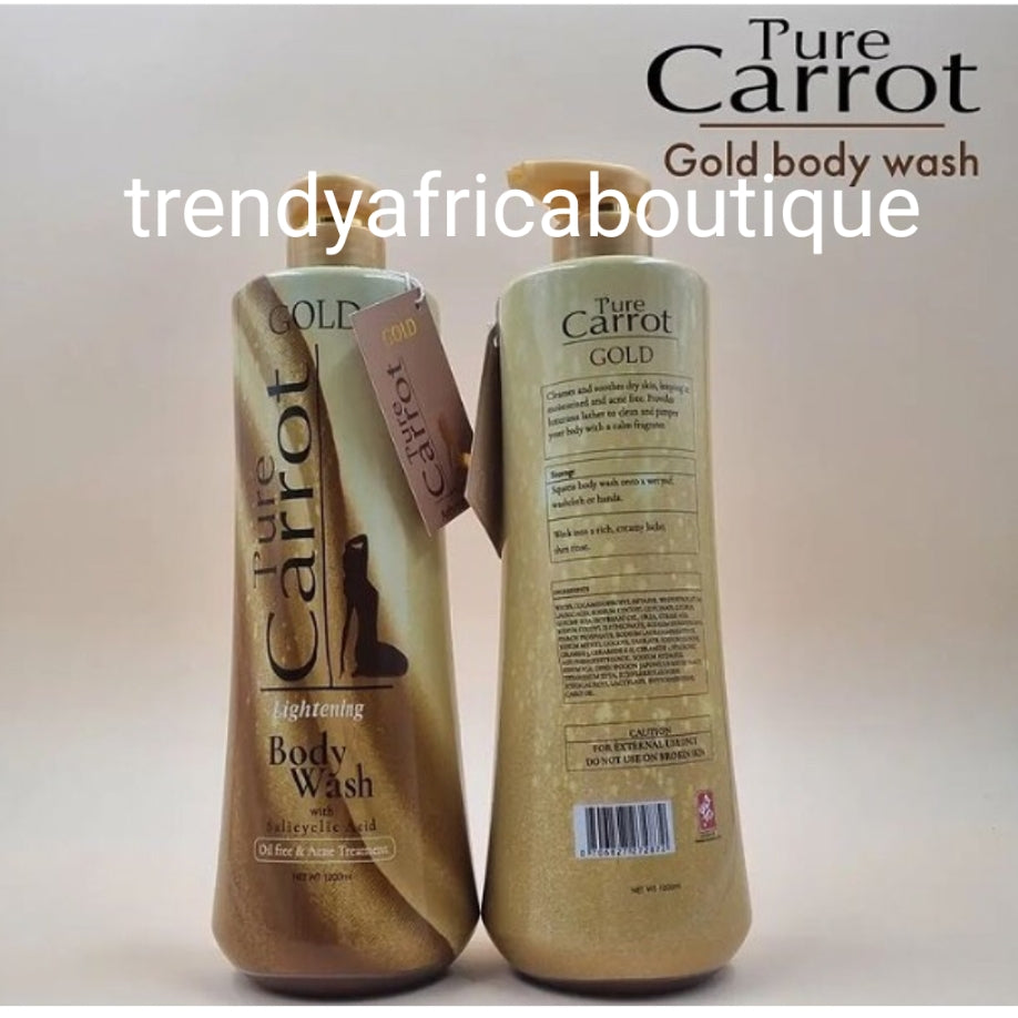 Pure Carrot Gold, Arbutin fair lightening body wash, 1200ml x 1 formula for caramel,/bronze skin