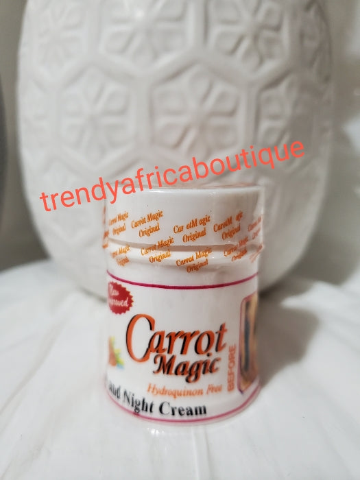 X2 jar sale: Carrot Magic day and night face cream 30g jar. Hydroquinone FREE.