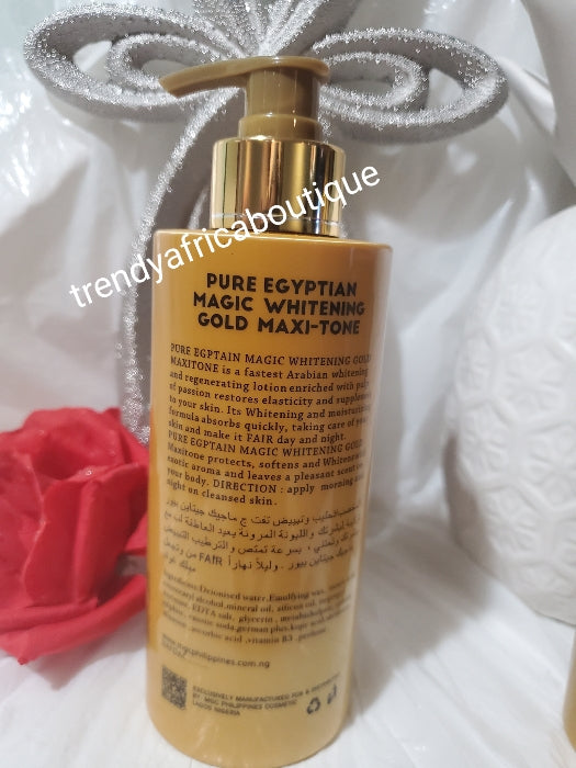 New and improved Pure Egyptian whitening Gold maxitone face and body lotion. 300ml bottle. Hydroquinone free!!