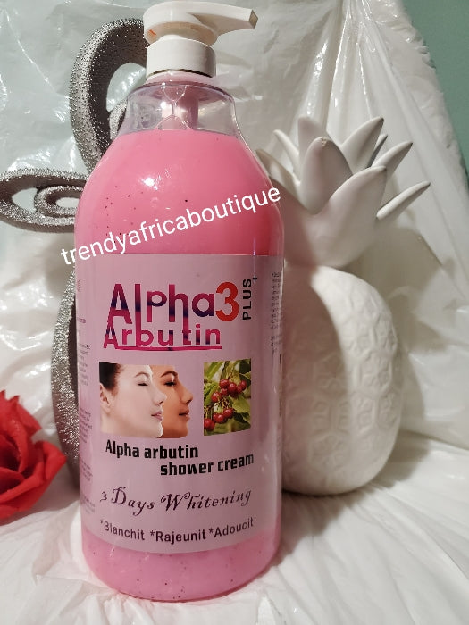 Alpha arbutin 3 PLUS shower cream 3 days whitening 1950ml bottle. Egg yolk, citric acid