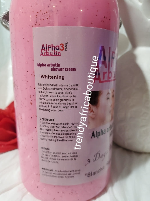 Alpha arbutin 3 PLUS shower cream 3 days whitening 1950ml bottle. Egg yolk, citric acid