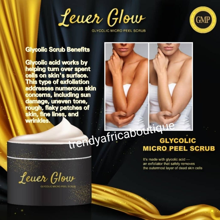 Leuer Glow Glycolic Micro peeling scrub. Made with glycolic acid. 250g x 1 .