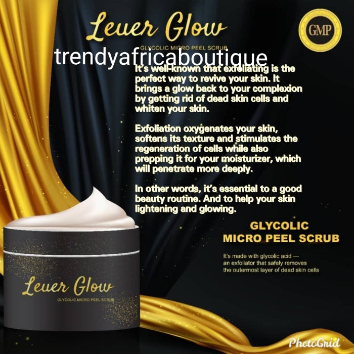 Leuer Glow Glycolic Micro peeling scrub. Made with glycolic acid. 250g x 1 .