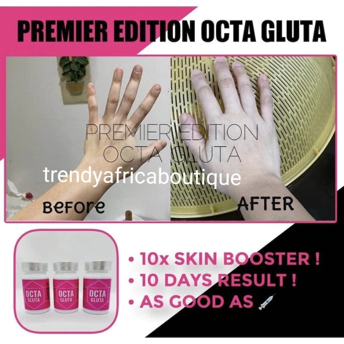 OCTA GLUTA PREMIER EDITION. 10X skin whitening Booster supplements.  As good as injection. 50 soft gel/ bottle, price is for one bottle