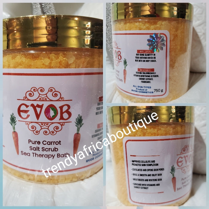 Evob Pure Carrot Whitening Salt Scrub 750g Glas x 1. Hauttherapiebad.