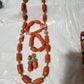 4pcs New arrival long  Edo/Nigerian Traditional wedding Coral beaded-necklace set. Long necklace, 2 bracelet and earrings. Price is for the set. REAL CORA. Wedding accessories