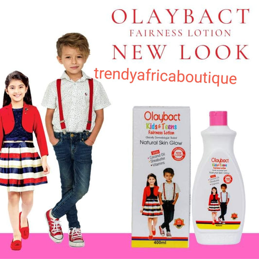 Olaybact kids and teens natural fairness body lotion for 3yrs and up. kids and teens lotion Formulated with natural ingredients to nourish and glow 400ml