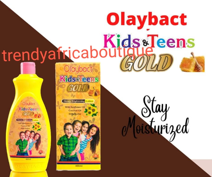 New Olaybact kids&Teens Gold Honey brightening body lotion for ages 3yrs and up400mlx1. With Sun flower oil, coconut oil