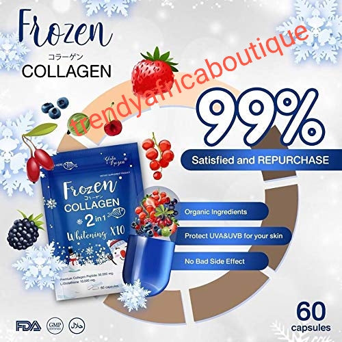 X 4 pack sale: Authentic Frozen collagen 2 in 1 whitening supplements X10 premium collagen  peptide 9,000mg, L-Glutathion 3,000mg x 4 pack sale