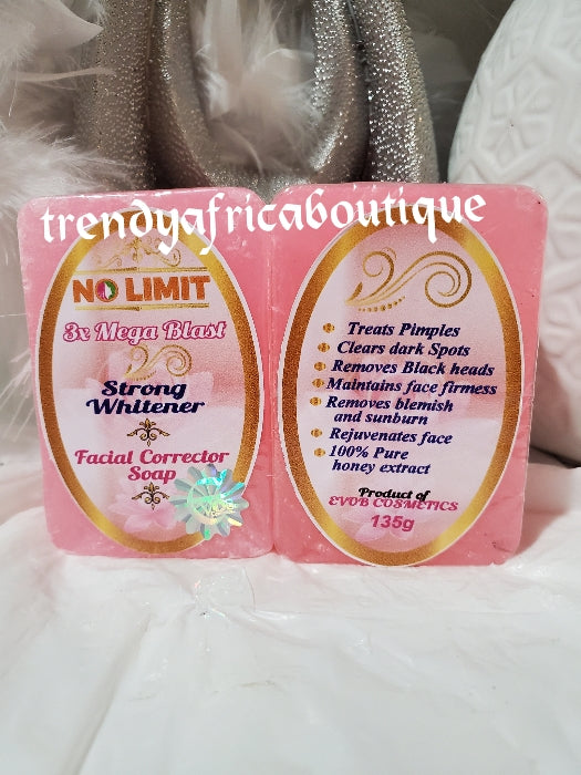 X 1 soap. NO LIMIT 3x mega blast Strong whitening facial corrector soap. Mild and gentle. 135gx1 treat pimples, dark spots, maintain face firmness etc.