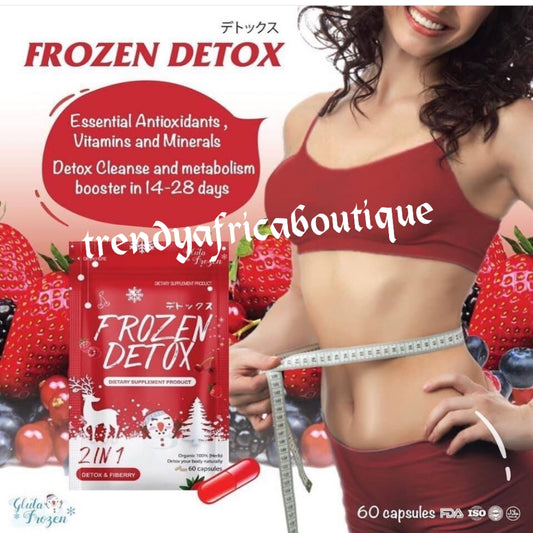 Frozen Detox 2 in 1 detox & fiberry. Loose belly fat naturally with organic Ingredients. Dietary supplement 60 cap per One pack, sold per pack