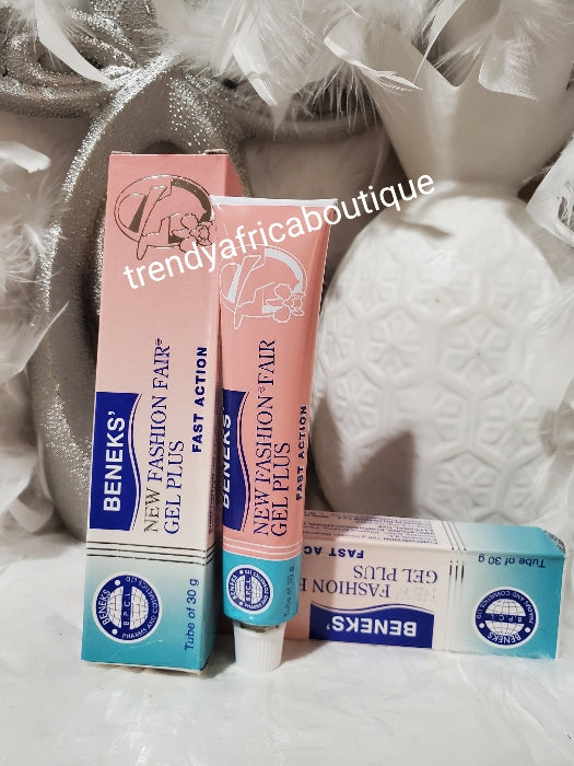 BENEKS' new Fashion fair gel plus 25gx1 tube sale.  Fast action Lighten and brighten skin, treat facial blemishes. Mix into face cream or apply directly to affected areas