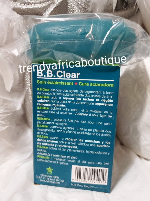 Authentic B.B Clear deep cleansing Exfoliating soap with AHA. 190GX1 SOAP SALE. anti sun burn, spot for all skin type