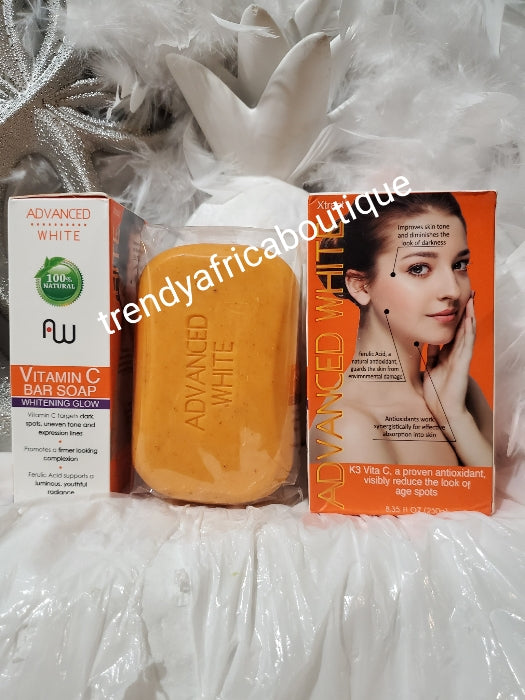 Advanced White  with Natural Vitamin C  whitening GLOW body lotion and  soap 250g x 1 sale. promote firmer looking complexion. Visibly reduce the look of age spots & dark spots