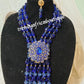 3 rows bold Royal blue glass beaded-necklace set. Earrings, 2 bracelets and multi drop necklace. Sold as a set. Bridal wedding accessories royal blue /gold accessories