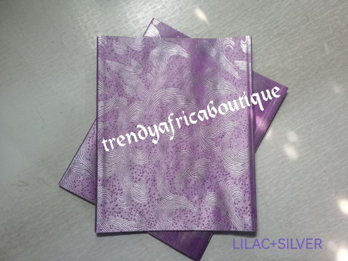 Lilac/silver  2 in 1 pack Sago gele head tie for Nigerian head wrap. Beautiful design. Soft texture, easy to tie into beautiful Nigerian party gele. Excellent quality. Sold as a park