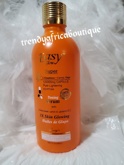 Authentic Easy Glow strong lightening and glowing  serum/oil with L-Glutathion capsule and carrot extracts 3x skin glowing