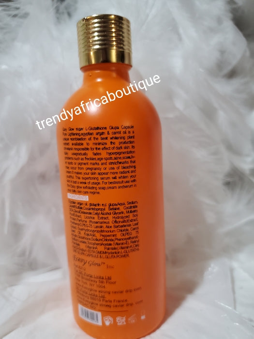 2pcs. Set. Authentic Easy Glow strong lightening and glowing body lotion and serum with L-Glutathion capsule and carrot extracts 3x skin glowing body