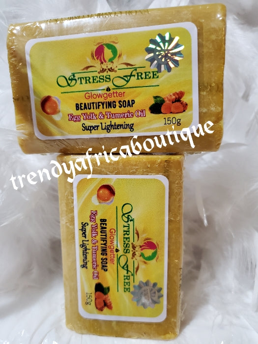 Evob Stress free Glow getters beautifying face and body soap. Based on egg yolk & tumeric 150gx1 soap sale