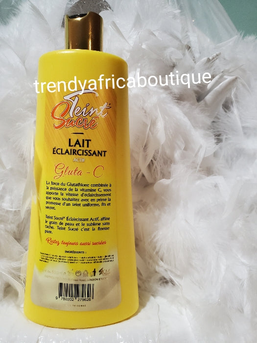 2 n1 Teint Sucre lait ecclaircissant GLUTA-C purifying body lotion with Glutathione, vit. C + alpha arbutin 500mlx1 combo with gluta C serum 100% satisfaction