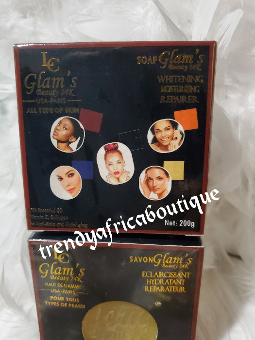 Benachrichtigung über neue Produkte: GLITZLUXURY 5D molato Halfcast aufhellende Gesichtscreme 50 g + Glam's Beauty 24k Gesichtsreparaturseife 200 g. BESTE KOMBO!! 
