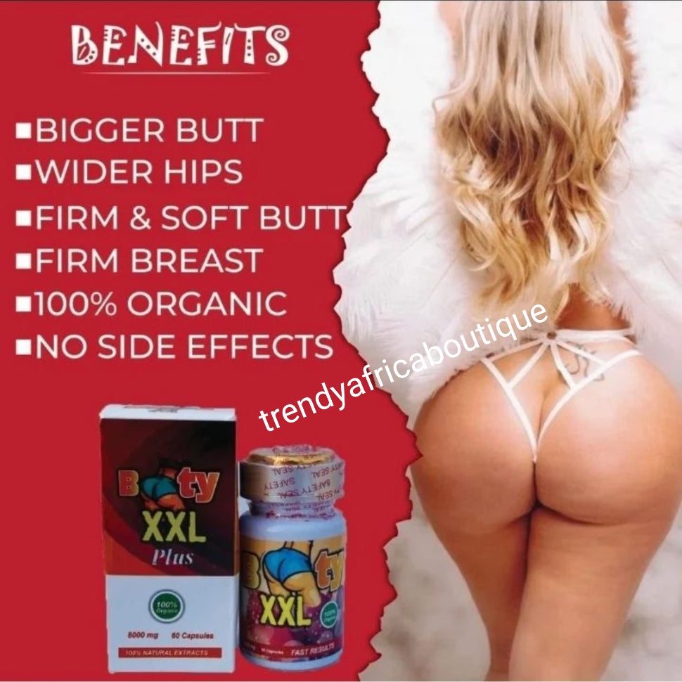 Booty XXL PLUS 💯 organic natural extracts. Bigger butt & hip. Maca & funegreek extracts. 60mgx 1 bottle. ORIGINAL supplements.