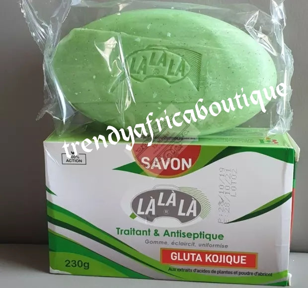 Lalala lightening, exfoliating, treatment and antiseptic soap for face and body.  Gluta Kodjic 230gx 1 bar soap