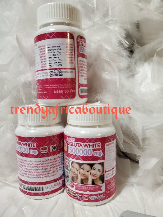 Authentic 3 Bottles sale!! White Gluta Supreme 1500000 V Shape Face Whitening Anti Aging     supplements .