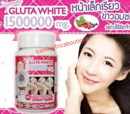 Authentischer 3-Flaschen-Verkauf!! White Gluta Supreme 1500000 V Shape Face Whitening Anti Aging Ergänzungsmittel.