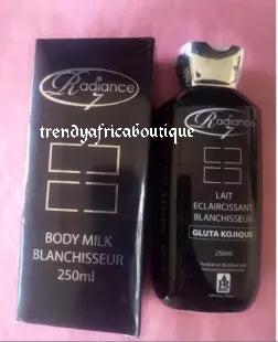Lait RADIANCE 7 Blanchisseur body milk 250mlx1 gluta & kojique acid. Whitening body lotion