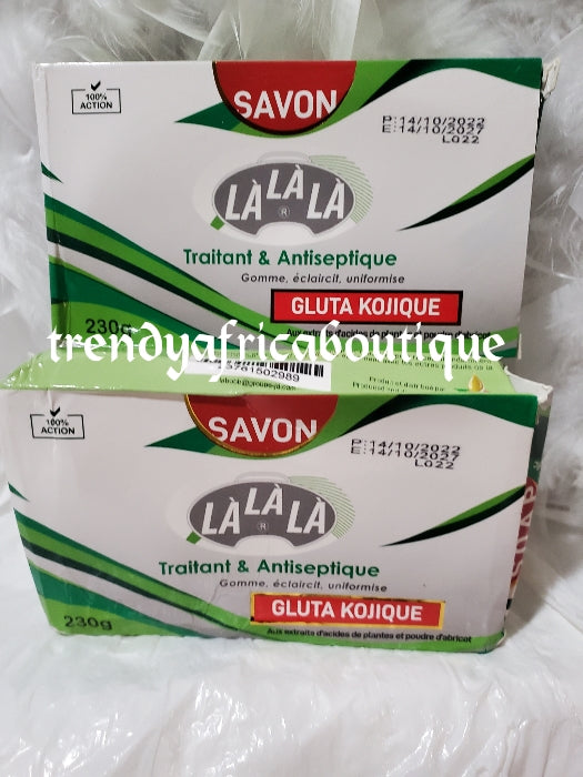 Lalala lightening, exfoliating, treatment and antiseptic soap for face and body.  Gluta Kodjic 230gx 1 bar soap