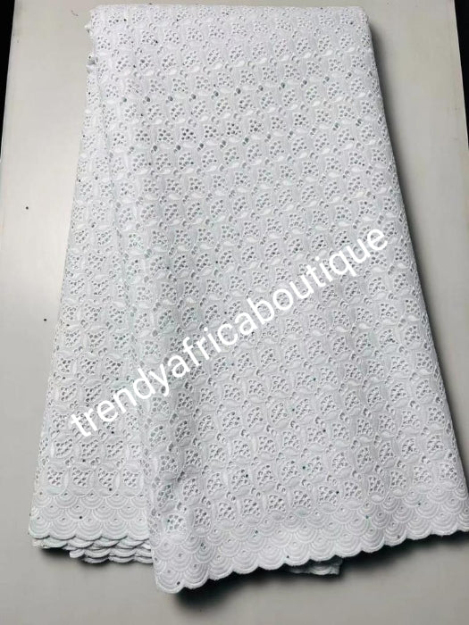 Top quality Pure white dry lace fabric for Africans traditional native wear. Sold per 5yds.. price is for 5yds