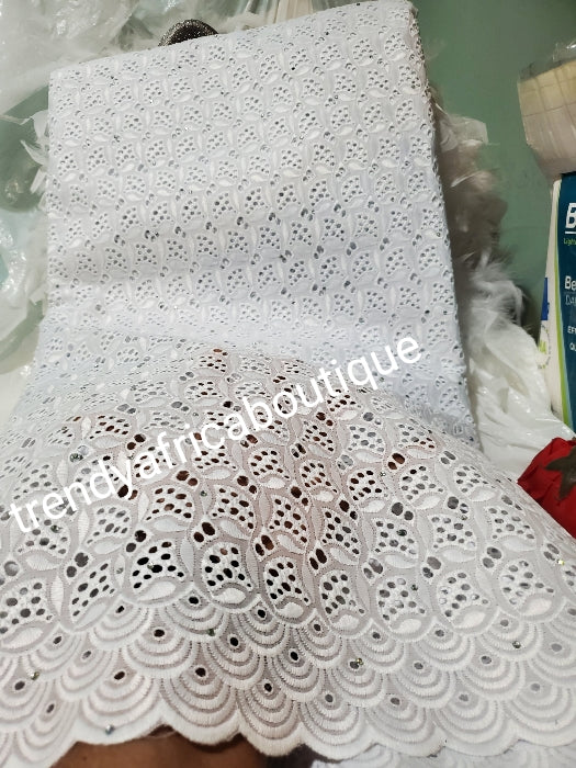Top quality Pure white dry lace fabric for Africans traditional native wear. Sold per 5yds.. price is for 5yds